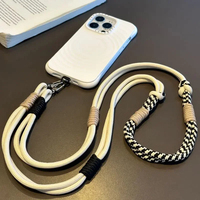Cordon de téléphone personnalisé multi-styles avec languette en silicone, sangle de cou anti-perte en nylon pour smartphones et étuis