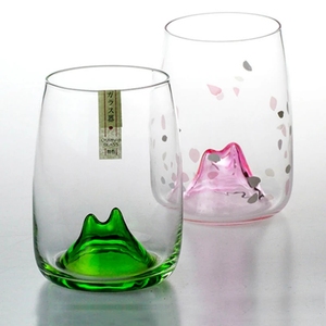 Vaso de whisky/brandy japonés hecho a mano con diseño de flores de cerezo, cristal de montaña otoñal, blanco, 280 ml, para negocios - Product Image 4