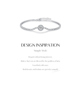 S925 Sterling <b>Silver</b> Halo Surrounded Stone Thin Tennis <b>Bracelet</b> 2026 Luxury Hot <b>Adjustable</b> Women Commute Versatile Wrist Jewelry - Product Image 6