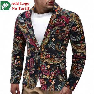Men's Floral Slim Fit Stylish Dinner Party Prom Wedding Tuxedo Sublimation Blazer Jacket - Product Image 1