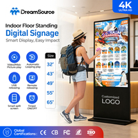 Pantalla Digital Interactiva Inteligente 4K a Todo Color, Soporte de Suelo para Negocios, Monitores LCD para Interiores con Pantalla Táctil
