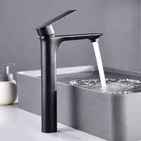 Grifo de Lavabo Moderno de Aleación de Zinc Dorado, Monomando de Un Solo Orificio, Mezclador de Agua Fría y Caliente para Proyectos de Apartamentos
