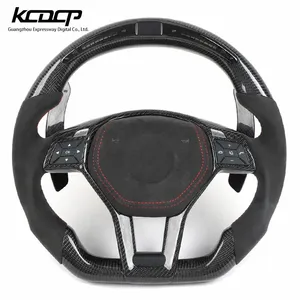 Custom Alcantara carbon fiber steering wheel For Benz W204 W212 W207 X204 X164 W463 C63 SLK GLK led racing wheel convertible