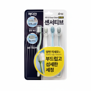 Set di Spazzolini da Denti Sensitive Easy Clean a Prezzo Scontato, 4 Pezzi con Setole Morbide in Nylon e Manico in Plastica per Cura Dentale Domestica - Product Image 1