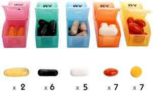 Caja de Medicina de plástico portátil colorida con 31 días de almacenamiento de pastillas de múltiples compartimentos independiente para fundas de tabletas de viaje <span class=keywords><strong>mensuales</strong></span> - Product Image 2