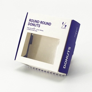 Wholesale Eco Custom Printing bakery Donuts paper box macarons box packaging with PVC window