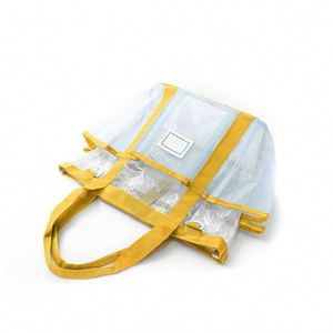 Custom Logo Clear <b>Beach</b> <b>Bag</b> with Round Pouch, <b>Large</b> Waterproof Transparent Multi-Pocket Tote for Women Pool Travel Summer - Product Image 6