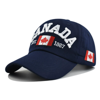 Gorras de Béisbol de Algodón al Por Mayor para Hombre y Mujer con Visera Integrada Letras Bordadas Canadá de 6 Paneles