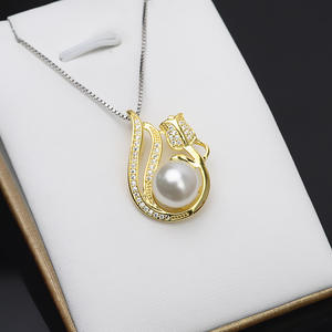 Support de pendentif en argent S925, accessoire tendance pour pendentif en perle de rose, produit semi-fini incrusté, 806 - Product Image 3