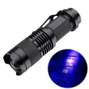 UV el feneri siyah ışık ultraviyole Led el feneri Blacklight Linterna UV Torch para tespit için