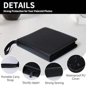 Album <span class=keywords><strong>photo</strong></span> <span class=keywords><strong>Polaroid</strong></span>, étui en cuir PU imperméable avec fermeture éclair, 6 couleurs <span class=keywords><strong>pour</strong></span> film Instax Wide 3 5x4 25 pouces, <span class=keywords><strong>livre</strong></span> de rangement <span class=keywords><strong>pour</strong></span> photos - Product Image 4