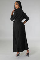 Nouvelle Collection : Robe de Bureau Femme à Manches Longues, Col Polo, Taille Haute, Plissée, Printemps-Été, Style Décontracté