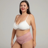 Culottes en Dentelle Fleurie pour Femmes Grandes Tailles S-4XL Très Sexy Taille Haute en Tricot Sous-vêtements Intimes Tendance pour Dames