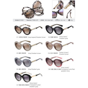 MS 81639 TR90 feminino redondo armação clip-on óculos de sol moda metal rosa moldura plástica lentes polarizadas com logotipo personalizado lente - Product Image 6