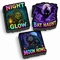 Autocollants découpés sur mesure, style gothique sombre et horrifique, en vinyle holographique, imperméables, pour Halloween et carnaval, pour ordinateur portable et bouteille d'eau