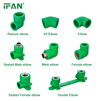 IFAN Usine Directe Raccords de Tuyauterie Matériel de Plomberie DIN 20mm 25mm 32mm 40mm 50mm 63mm 75mm 90mm 110mm pour PPR