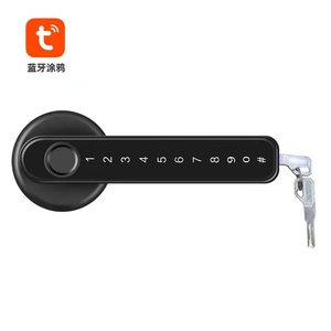 Serrure de porte numérique intelligente à déverrouillage à une touche, en alliage de zinc, déverrouillage par empreinte digitale, WiFi, pour porte en bois, intérieur/extérieur, porte d'entrée - Product Image 1