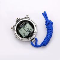 Penghitung waktu presisi 0.01s, Stopwatch logam olahraga bercahaya Stopwatch jam menit tampilan bulan 3 baris hitung mundur