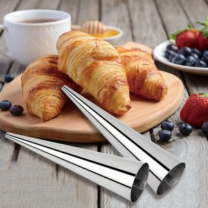 Moules à <span class=keywords><strong>corne</strong></span> crème Cônes de cuisson en acier inoxydable de grande taille Formes à <span class=keywords><strong>corne</strong></span> coniques Moules à cônes de croissant à pâtisserie danoise - Product Image 3