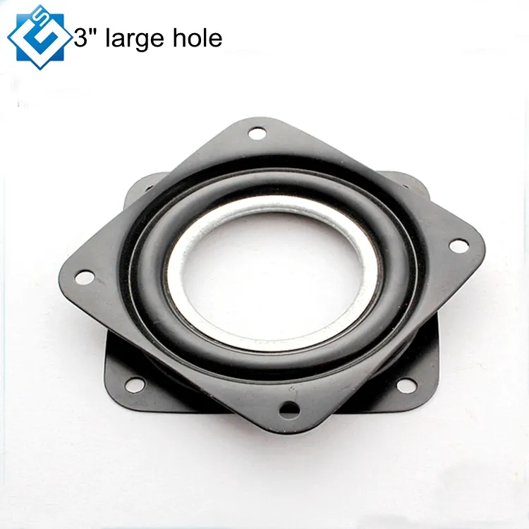 3 Inch 71mm Galvanized Sheet Swivel Mechanism Lazy Susan Bearing 360 Degree Rotating Display Stand Base Square Turn Plate