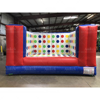 Raksasa 3D dewasa dan tim anak-anak bermain Twister permainan pesta interaktif aktivitas menyenangkan Inflatable Twister di dinding dengan papan untuk dijual
