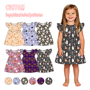 Pigiama Morbido in Bambù per Bambine con Motivo <span class=keywords><strong>Zucca</strong></span> di Halloween e Perle, Personalizzabile con Basso MOQ, Abbigliamento Festivo per Bambini - Product Image 1