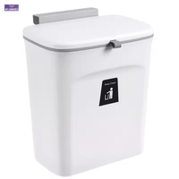 Poubelle murale suspendue pour cuisine et salle de bain avec couvercle Poubelle à compost pour déchets alimentaires Poubelle en plastique