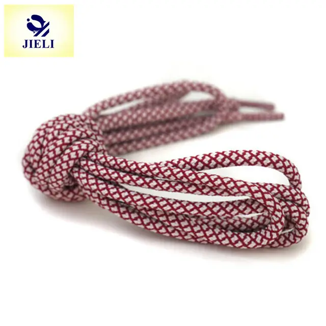 Jieli custom length popular round shoe laces white and grey rope laces