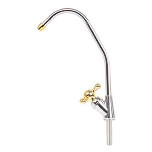 Gold Plated Three Pronged Faucet 2 Point Thread Gooseneck Kitchen Pure <b>Water</b> Machine Direct <b>Drinking</b> <b>Water</b> Tap - Product Image 1