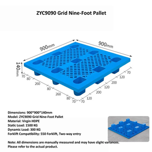 Günstige Leichtlast 9 Fuß HDPE Euro-Palette Einseitig 4-Wege Industrielle Lagerregal-Flachpalette - Product Image 6