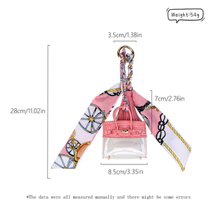 Portachiavi Mini in PU Platino Impermeabile, Ciondolo Decorativo Trasparente Personalizzato - Product Image 3