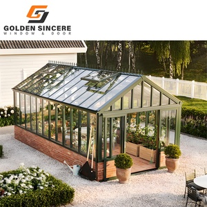 GS ห้องกระจกอิฐครึ่งที่มีการระบายอากาศแบบบูรณาการเพื่อความสะดวกสบายในสวนและลาน - Product Image 3