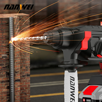 NANWEI Marteau perforateur électrique 20 Volt 26mm SDS-PLUS sans fil Marteau perforateur pour béton