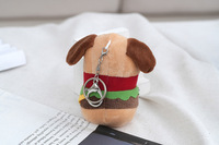 10cm Kawaii dessin animé Mini peluche Hamburger chiot chien en peluche porte-clés jouets doux mignon chien porte-clés peluche animaux jouets sac breloques