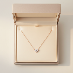 Collar con colgante de diamantes naturales de tres piedras en oro rosa de 18 quilates, de alta calidad, con forma de corazón simple, joyería fina al por mayor, para mujer, regalo. - Product Image 5