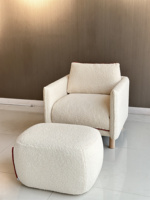 Fauteuil en bois blanc de style européen avec une sensation de plume plus douce, extensible et sectionné pour le salon, la chambre et l'école.