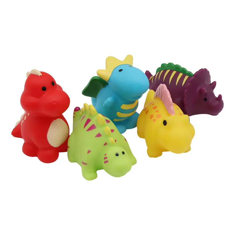 Juguetes Small Little Rubber Plastic Animal Dinosaur Water Spray Baby Bath Toys for Children Toddler