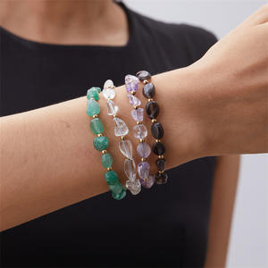 Venta al por mayor personalizable moda hombres/mujeres pulseras de cuentas de moda cuentas de piedra natural irregulares tamaño ajustable para aniversario - Product Image 2