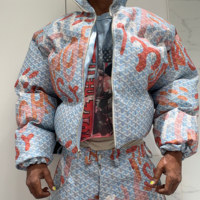 Veste matelassée en duvet personnalisée avec monogramme OEM, veste d'hiver pour homme, veste streetwear surdimensionnée