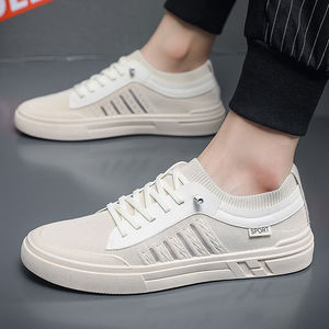 Zapatos casuales de nuevo estilo con parte superior de malla transpirable con nervaduras, zapatos modernos con suela suave y diseño de caña baja. - Product Image 3