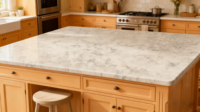 Échantillon Gratuit - Grande Dalle de Quartz Calacatta Blossom Blanc 100% Vietnam, 20mm d'Épaisseur, pour Plans de Travail Modernes de Salle de Bain d'Hôtel et Plans de Travail de Cuisine