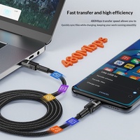 Kabel Data Pengisian Cepat 120W Lintas Batas Dual Type-C Transfer Data 6A Cocok untuk Laptop 15/16 Ponsel Ios