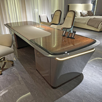 Ensemble de mobilier de bureau de luxe pour villa, bureau de direction en L avec rangement pour PDG, solutions de mobilier commercial tout-en-un