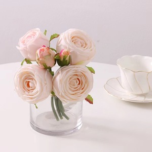 Bouquet de roses artificielles Xinyuan, fleurs en soie, toucher hydratant, décorations de mariage, rose foncé, rose clair, blanc, champagne - Product Image 3