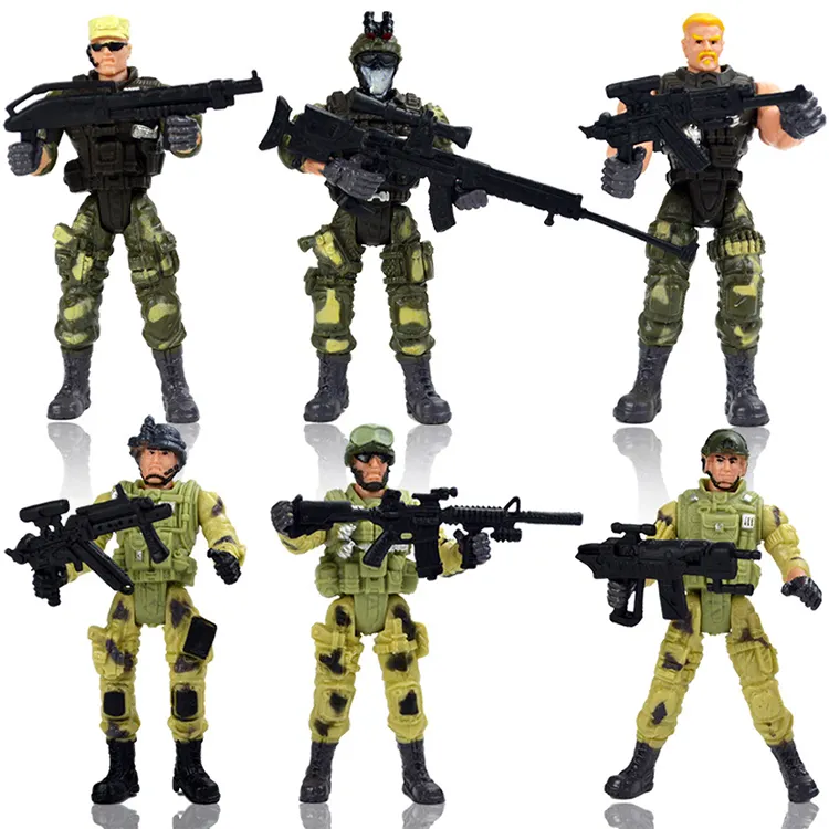 Supplier's Best Selling Customized 6P Movable Joint Belt Weapon Military Sand Table Soldier Police Character Model