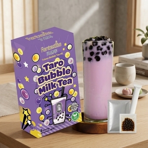 Instant Bubble Tea Kit Taro Flavor Easy to Prepare <b>Box</b> 150g - Product Image 1