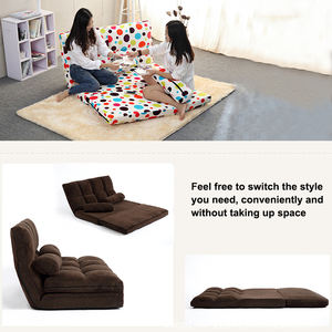 गर्म बिक्री कस्टम मंजिल तह सोफे कुर्सी जापानी शैली ब्राउन Legless बाक़ी 5 स्थिति समायोज्य आधुनिक कपड़े सोफे बिस्तर - Product Image 2