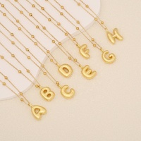 2025 nouveauté mode 18K or minimaliste Simple gros gros Collare 26 personnalisé Alphabet bulle ballon lettre initiale collier