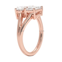 Bijoux personnalisés YUNCHENG, plaqués or 18 carats, bagues Toi et Moi à trois pierres personnalisées pour femmes, cadeau de mariage ou de fiançailles, bijoux en laiton