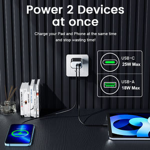 อะแดปเตอร์ชาร์จเร็ว 25W แบบสองพอร์ต ดีไซน์เฉพาะ รองรับ Type A+C หัวปลั๊ก US EU UK AU สำหรับ Samsung Huawei และอุปกรณ์มือถืออื่นๆ - Product Image 5